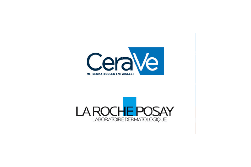 cerave-la-roche-posay.png Logos von CeraVe und La Roche-Posay, beide mit dem Fokus auf dermatologische Produkte.