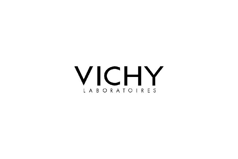 Logo von Vichy Laboratoires in klarer, schwarzer Schrift auf weißem Hintergrund.