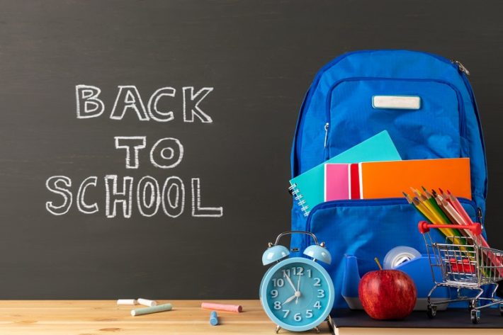 Education or Back to school concept, books, textbooks, backpack,