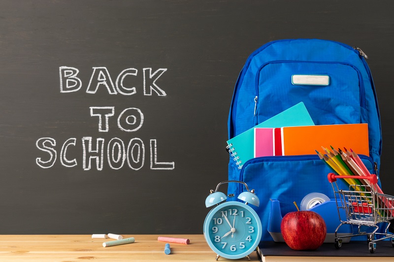 Education or Back to school concept, books, textbooks, backpack,